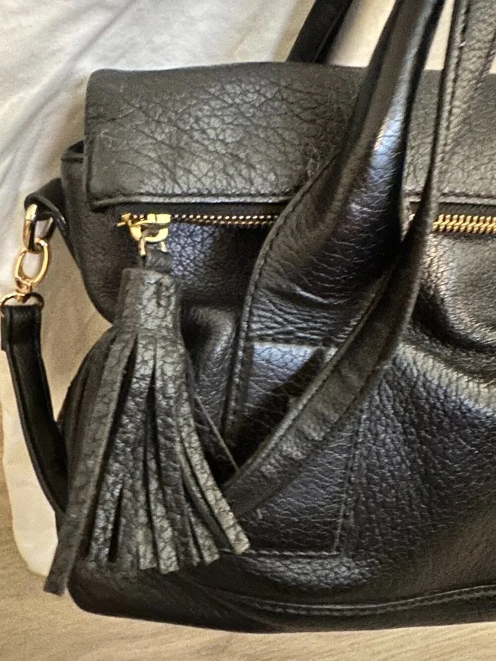 Kate Spade Black Pebbled Leather New York Shoulder Bag